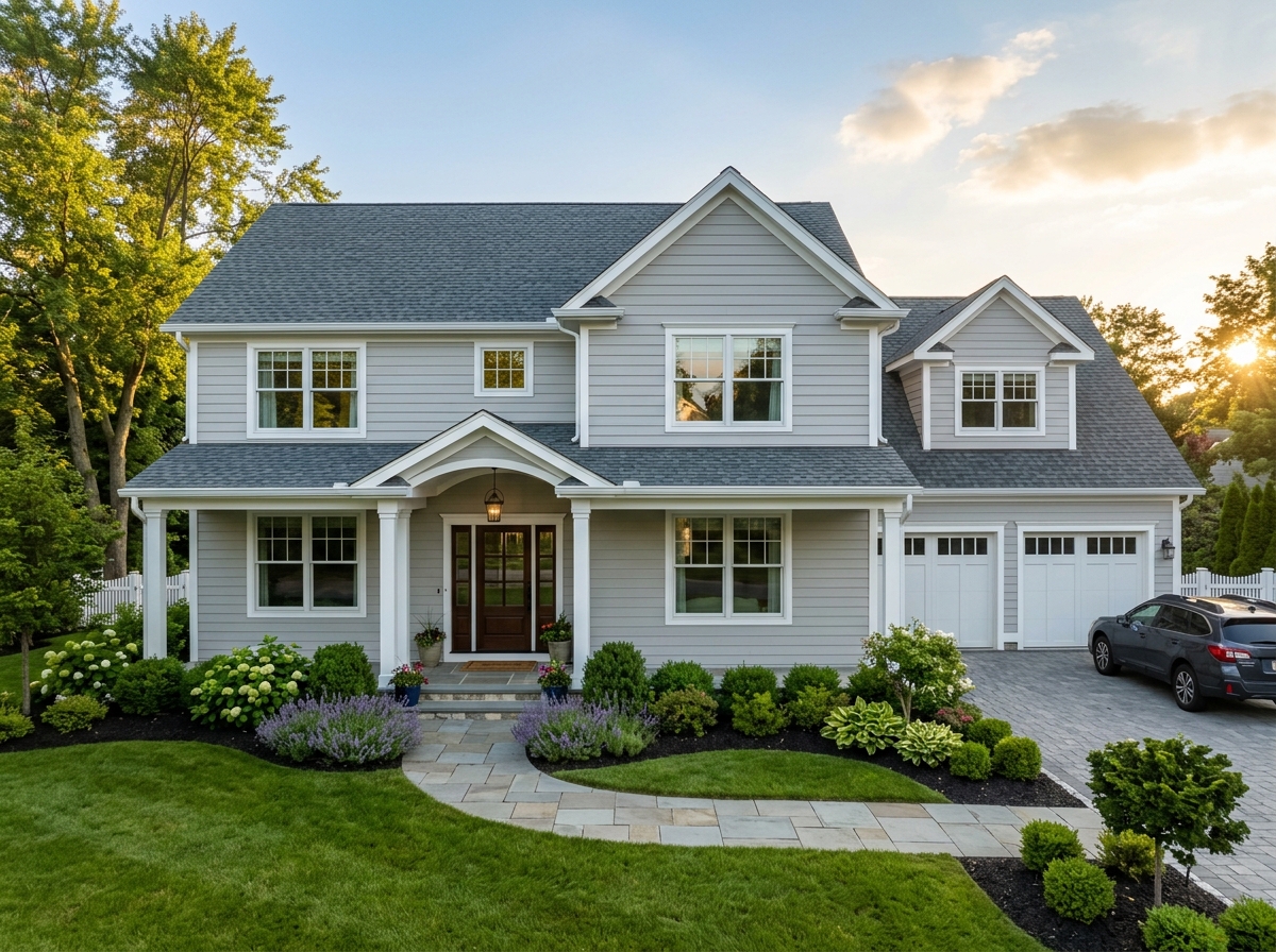 Finished restored residential exterior